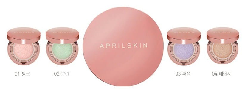 Bảng màu Phấn nước April Skin vỏ hồng bóng