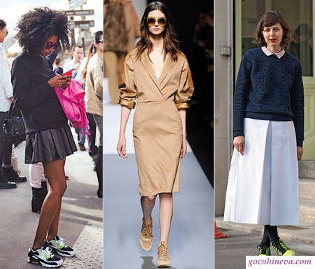 4 cách mix váy và giày sneaker dạo phố cho các cô nàng điệu đà