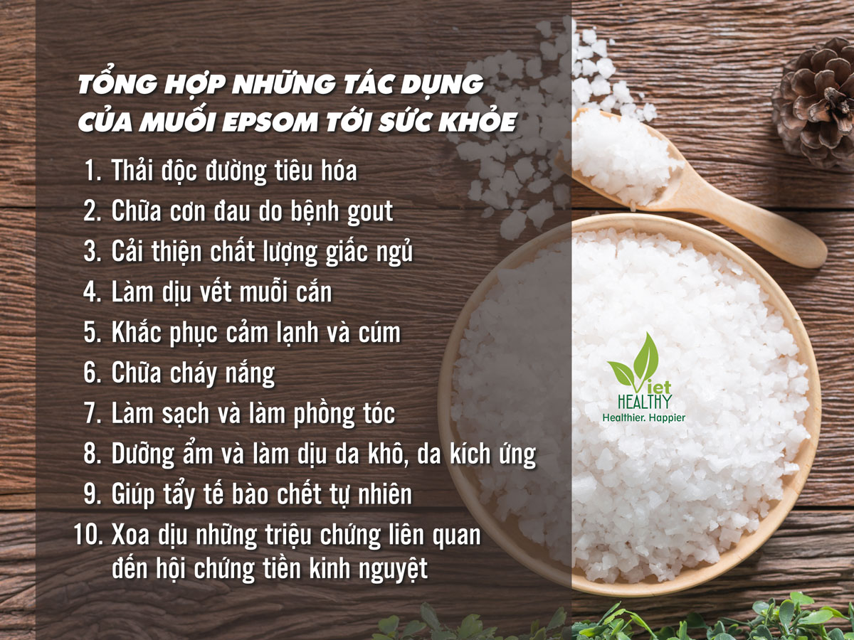 Muối Epsom Là Gì? Tìm Hiểu Lợi Ích, Cách Sử Dụng Và Tác Dụng Phụ