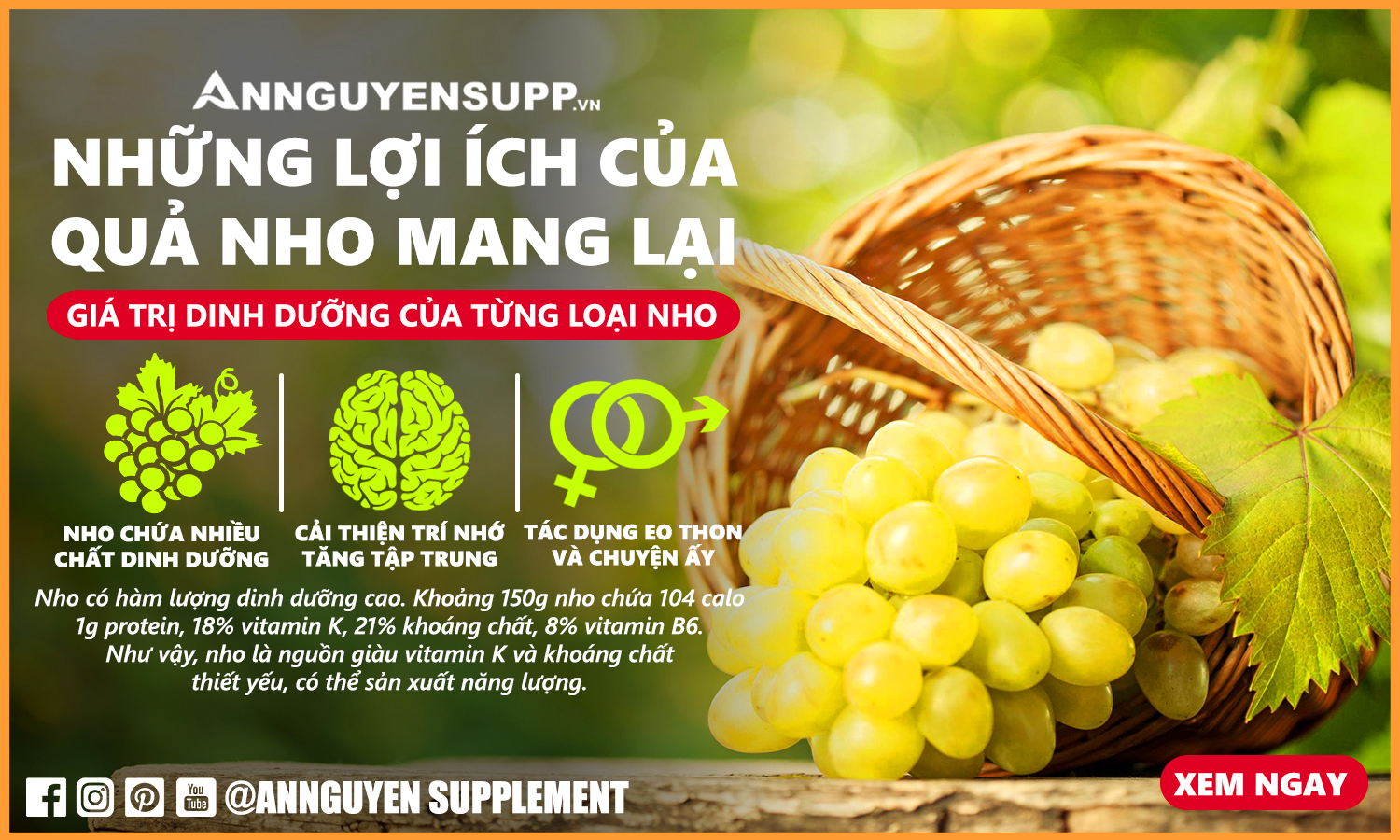 Giá Trị Dinh Dưỡng Của Uva